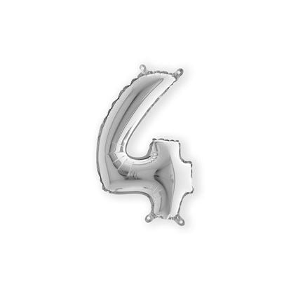 Folie Cijfer 36 cm zilver