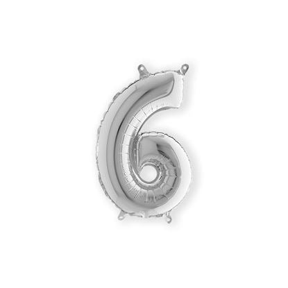 Folie Cijfer 36 cm zilver