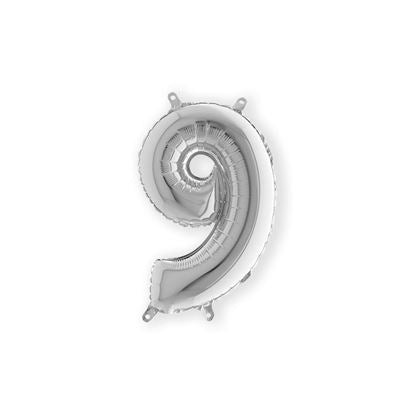 Folie Cijfer 36 cm zilver