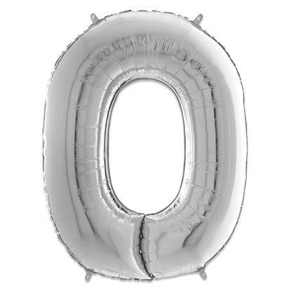 Folie Cijfer 102 cm zilver