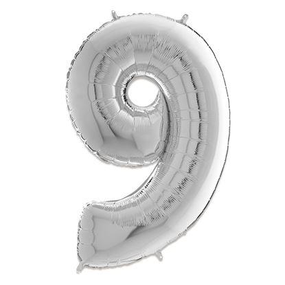 Folie Cijfer 102 cm zilver
