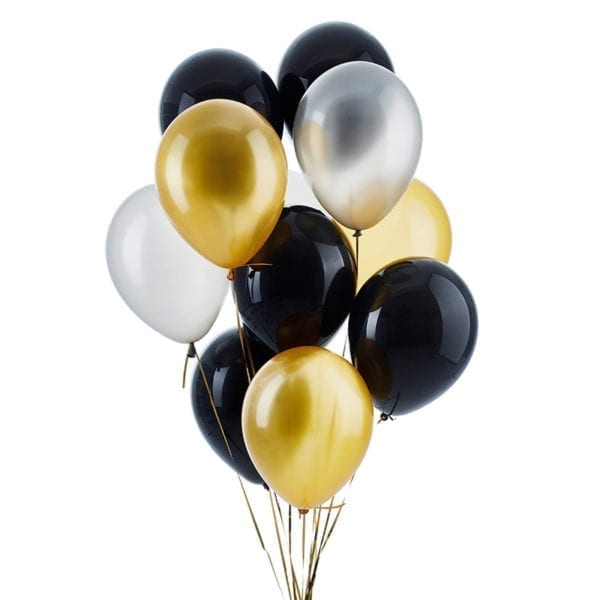 Ballonboeket Mix Zilver Gold