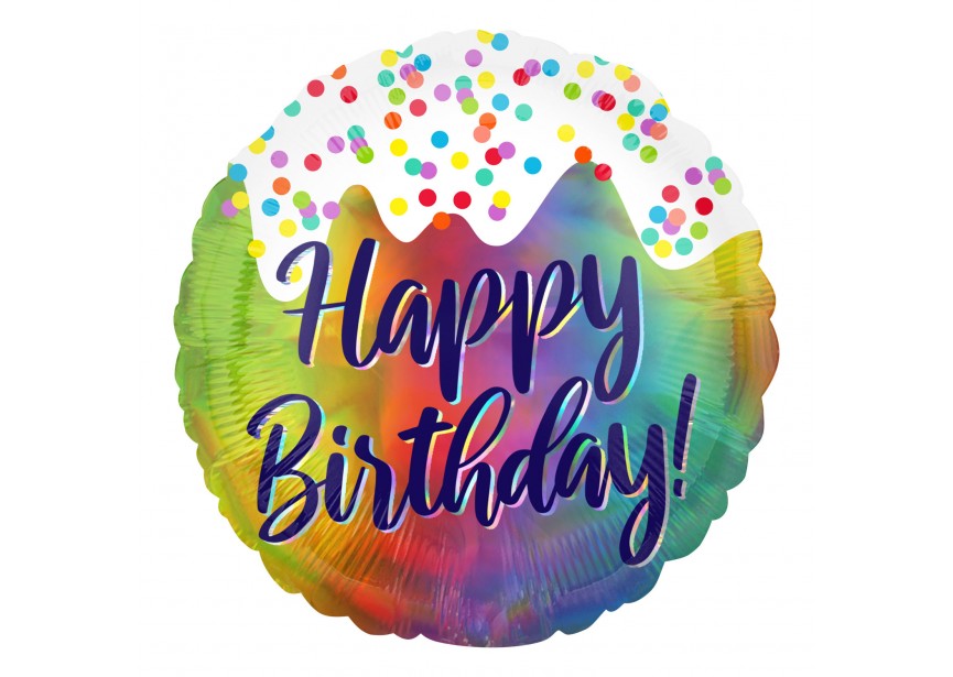 Happy Birthday - Frosted Confetti Iridescent