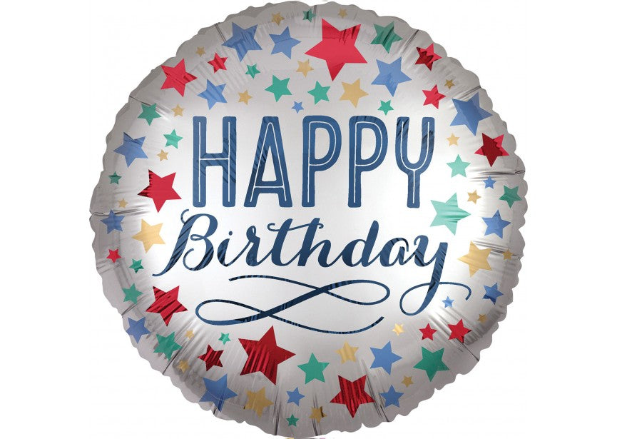 Happy Birthday - Stars Satin Luxe