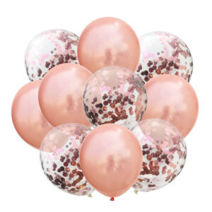 Ballonboeket Confetti Rosé Goud