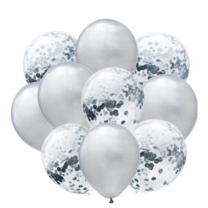 Ballonboeket Confetti Zilver