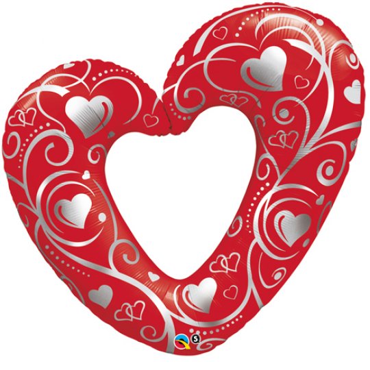 HEARTS & FILIGREE RED