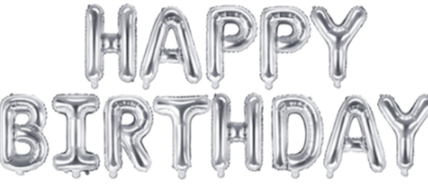 Foliescript 'Happy Birthday' Zilver