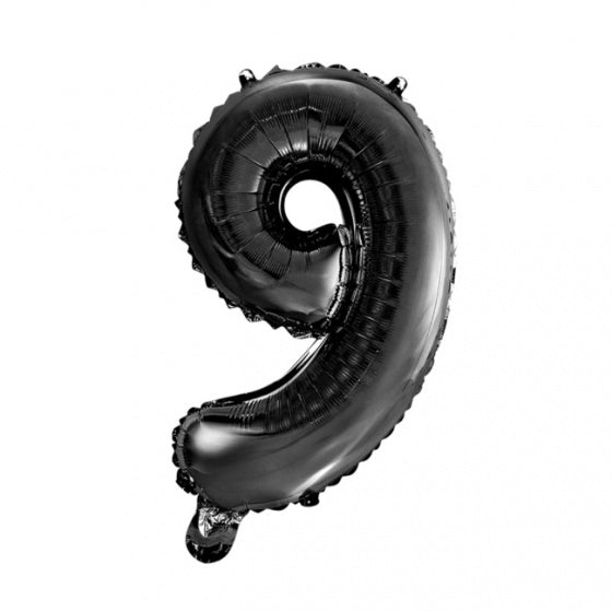Folie cijfer 36 cm zwart