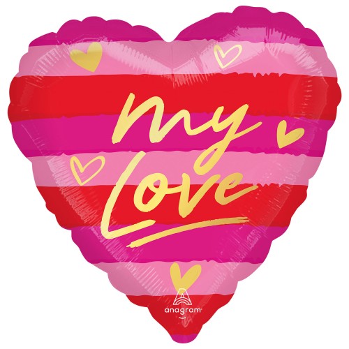 My Love - Striped Heart