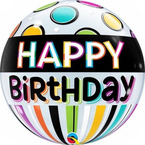 Happy Birthday - Black Band and Dots