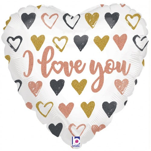 I Love You - Rose Gold Hearts