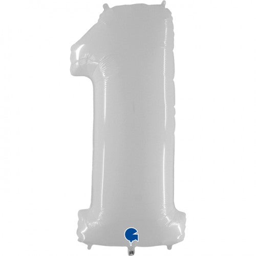 Helium folie cijfer wit