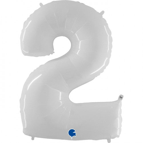 Helium folie cijfer wit
