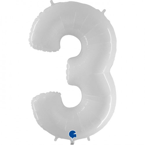 Helium folie cijfer wit