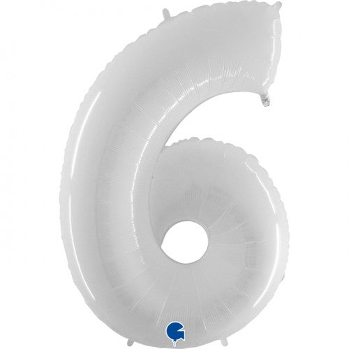 Helium folie cijfer wit