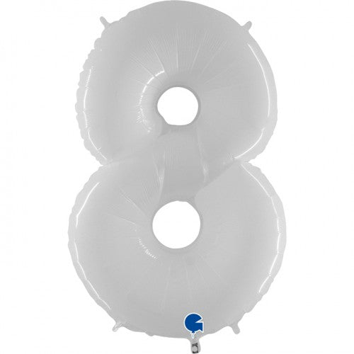 Helium folie cijfer wit
