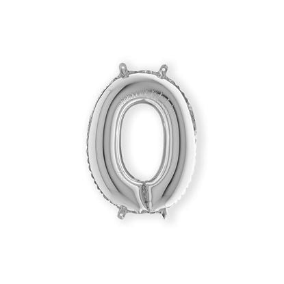 Folie Cijfer 36 cm zilver