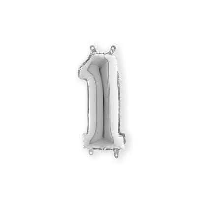 Folie Cijfer 36 cm zilver