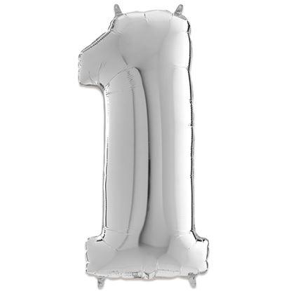 Folie Cijfer 102 cm zilver