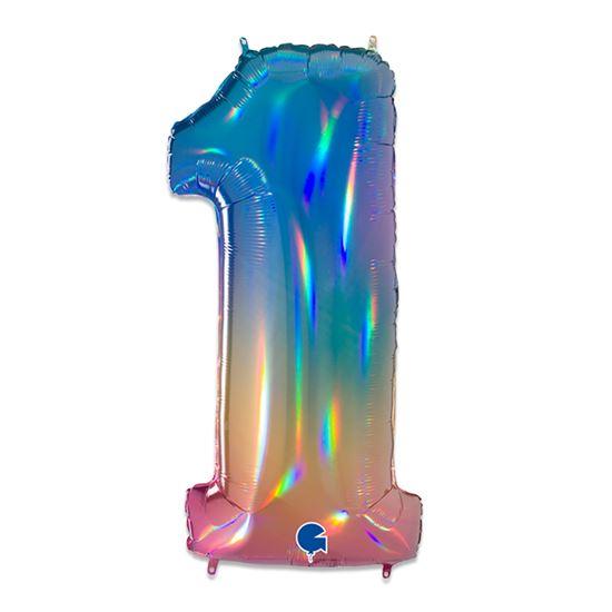 Helium folie cijfer regenboog