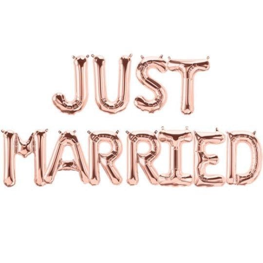 Just Married Rosé Gold Foil Letters