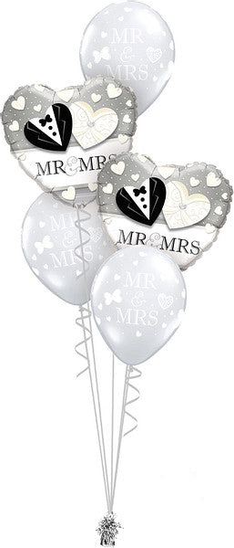 Bride & Groom Hearts Ballonboeket