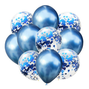 Ballonboeket Confetti / Chrome Blauw