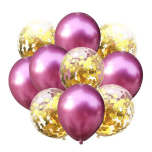 Ballonboeket Confetti Goud / Chrome Fuchsia