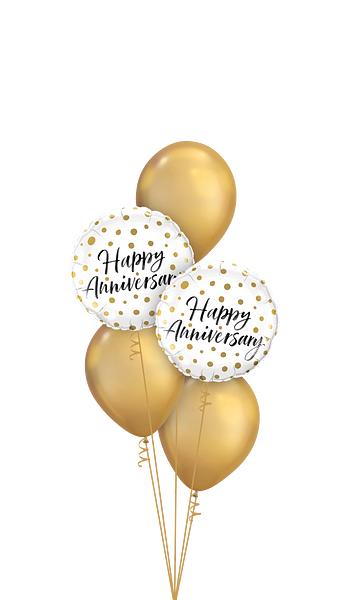 Gold Happy Anniversary Ballonboeket