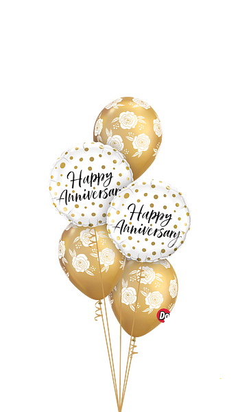 Gold Roses Anniversary Ballonboeket