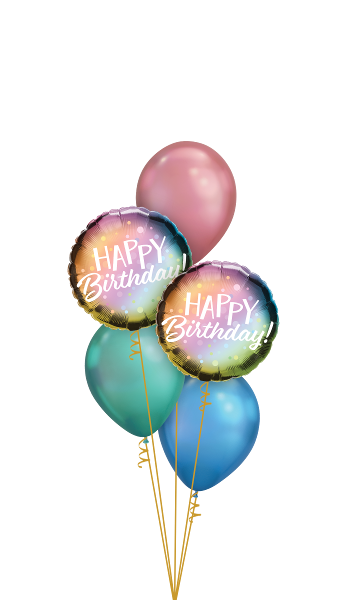 Colourful Chrome Birthday Ballonboeket