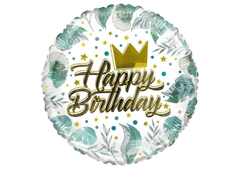 Happy Birthday - Crown and Leaves