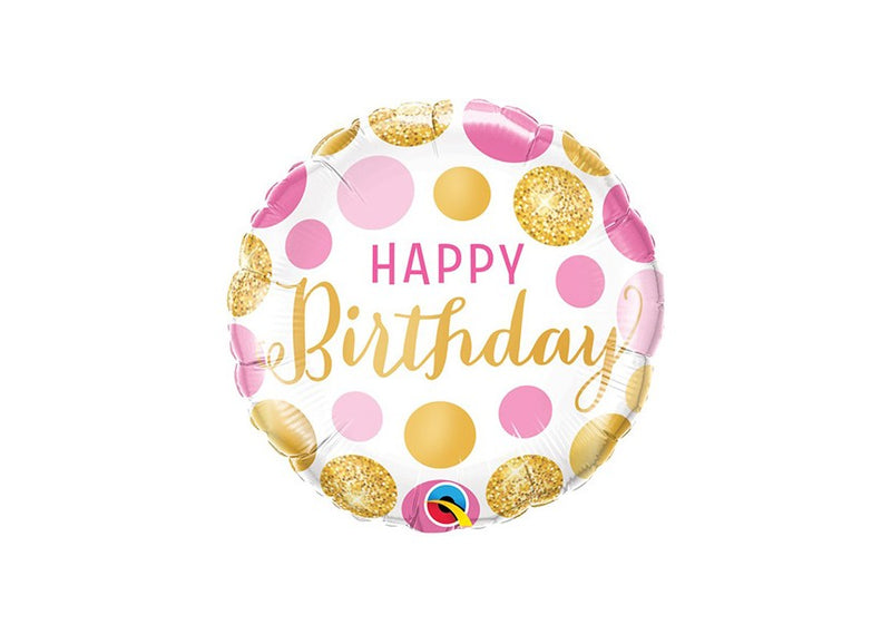 Happy Birthday - Pink Gold Dots