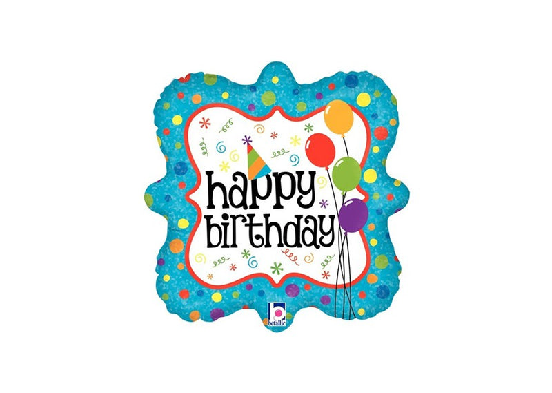 Happy Birthday Balloons - Square