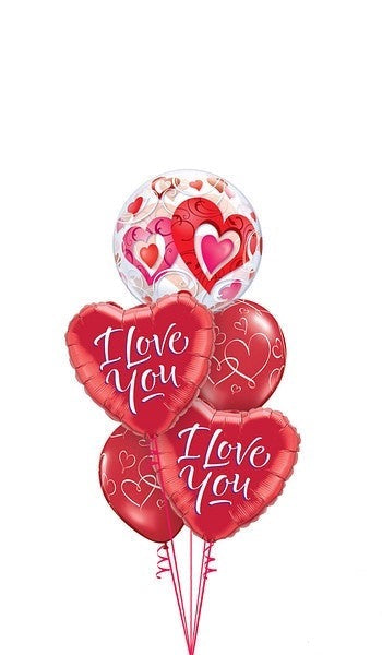 I Love You Heart Bubble Ballonboeket