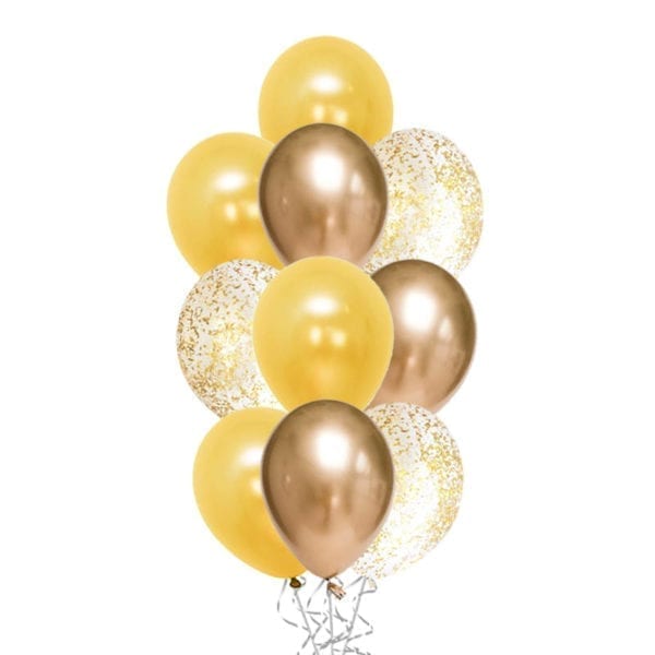 Ballonboeket Chrome Confetti Goud