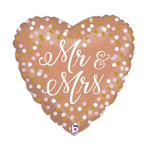 Mr & Mrs - Rose Gold Heart