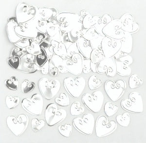 Confetti metallic hearts