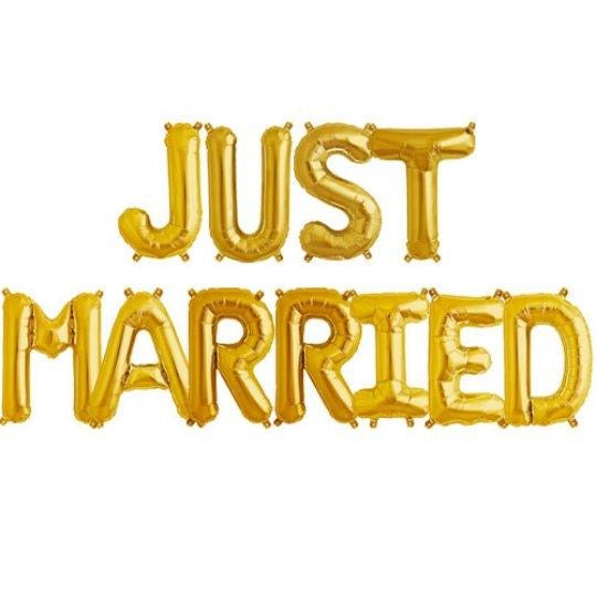 Just Married Gold Foil Letters